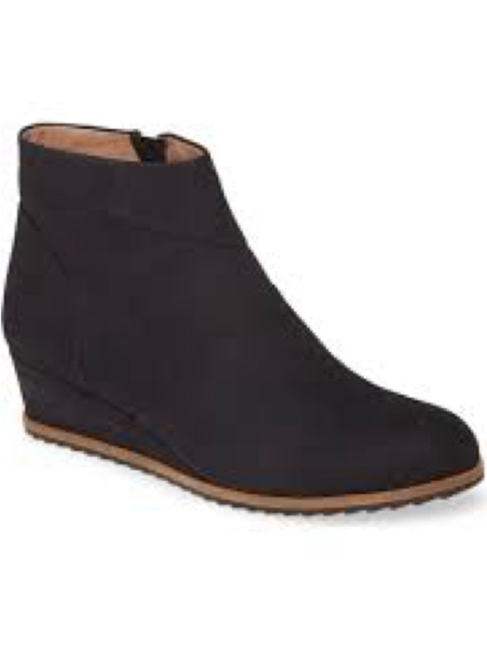 Linea Paulo Yuri Wedge Bootie in Black Nubuck Suede, Size 8.5, New in Box - Picture 2 of 10